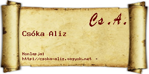 Csóka Aliz névjegykártya